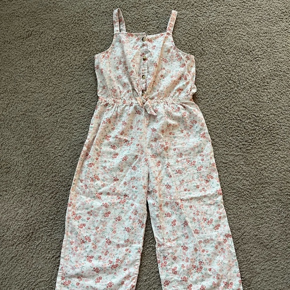 OshKosh B’gosh Girls Floral One Piece Jumpsuit Romper - Picture 1 of 6